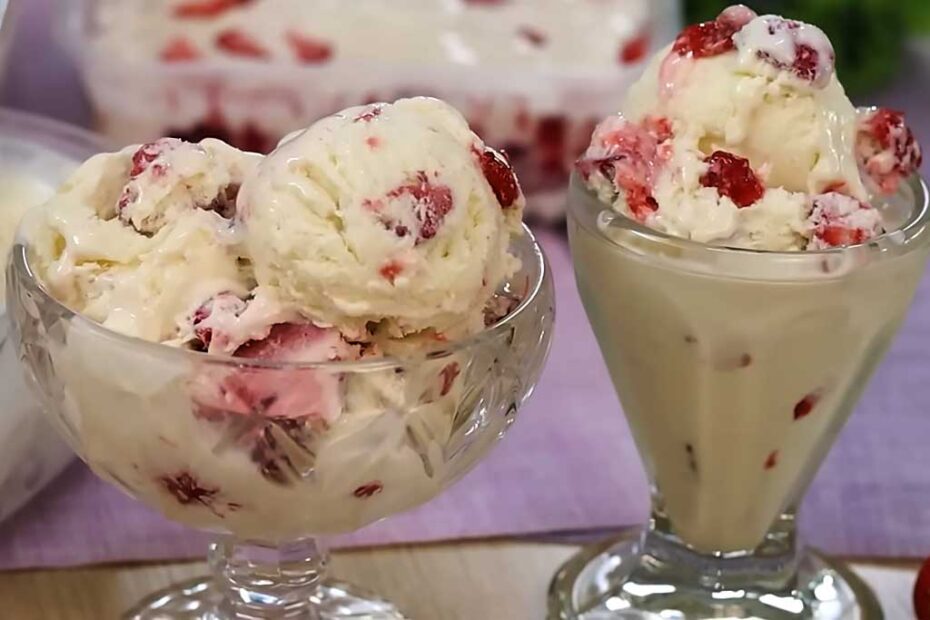 Sorvete de Ninho com Morango