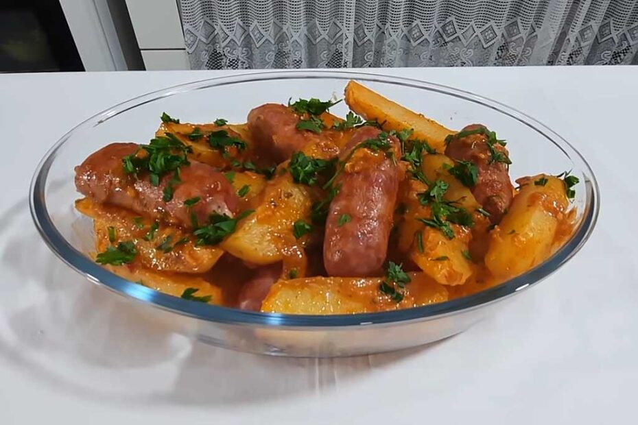 Batata Assada com Linguiça