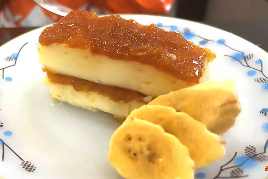 Manjar com Cobertura de Doce de Banana