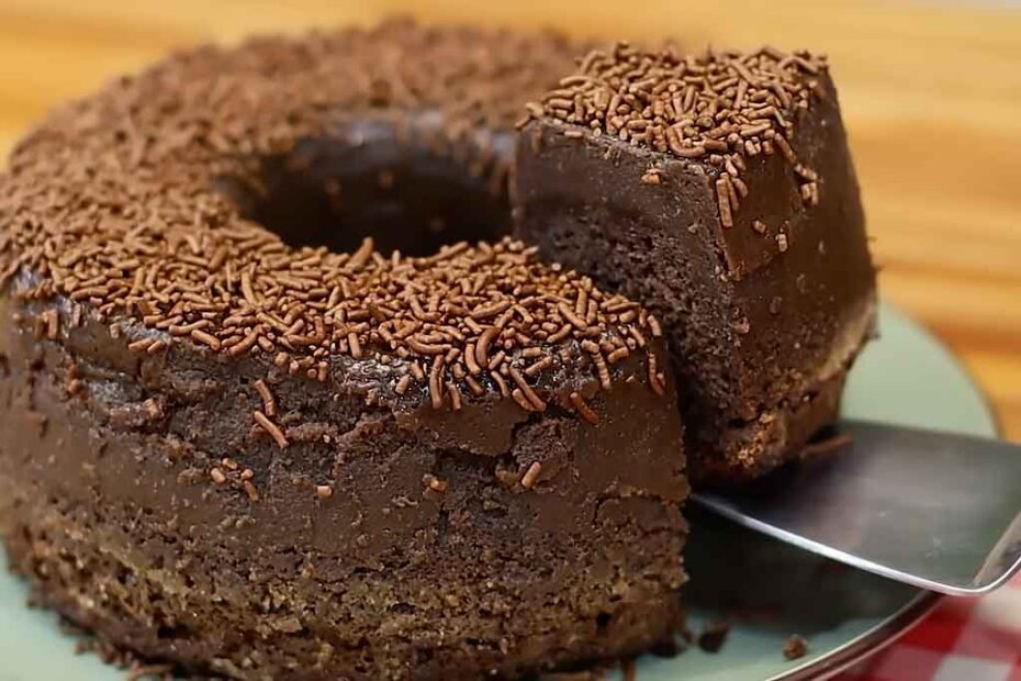 Receita de Bolo Pudim de Brigadeiro