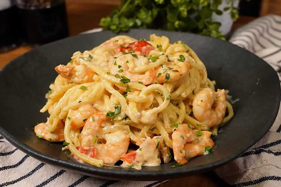 Macarrão Cremoso com Camarão