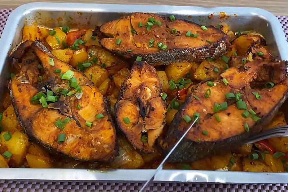 Peixe Assado com Legumes