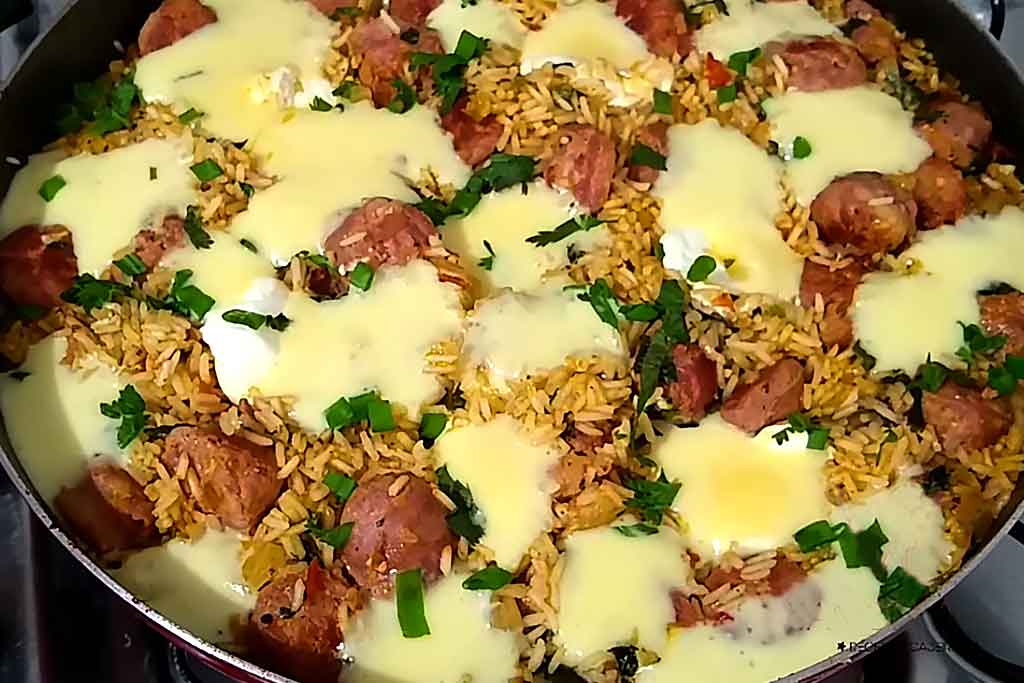 Receita de Arroz com Linguiça Toscana