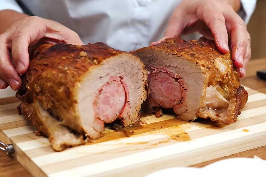 Lagarto Recheado com Linguiça Calabresa