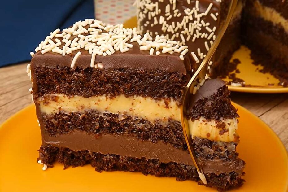 Bolo de Brigadeiro com Baba de Moça