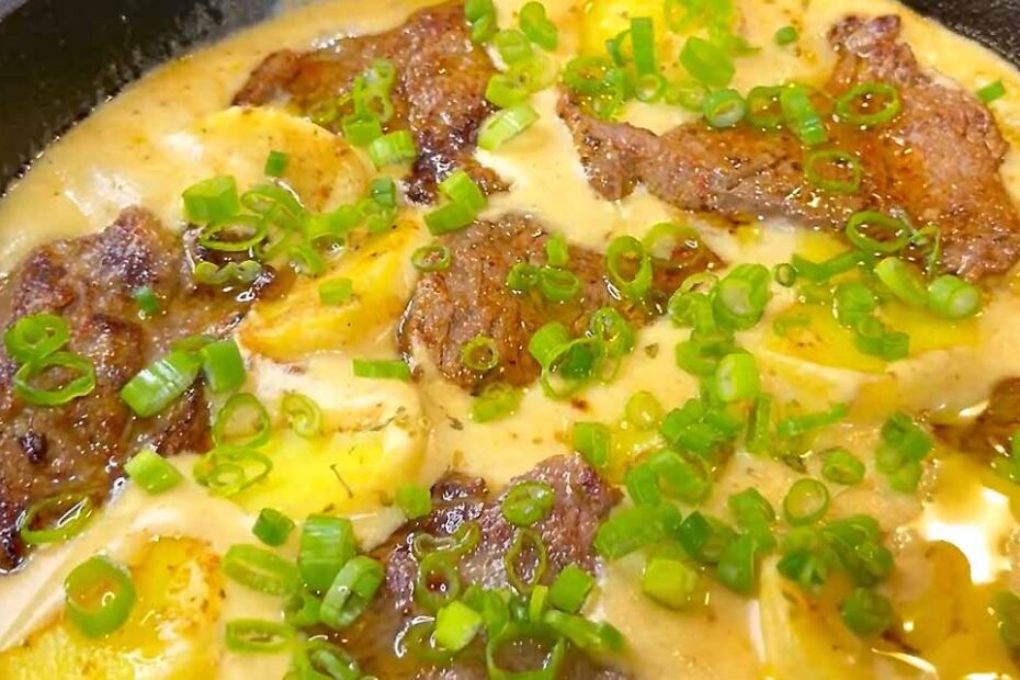 Filé com Batata e Molho Branco