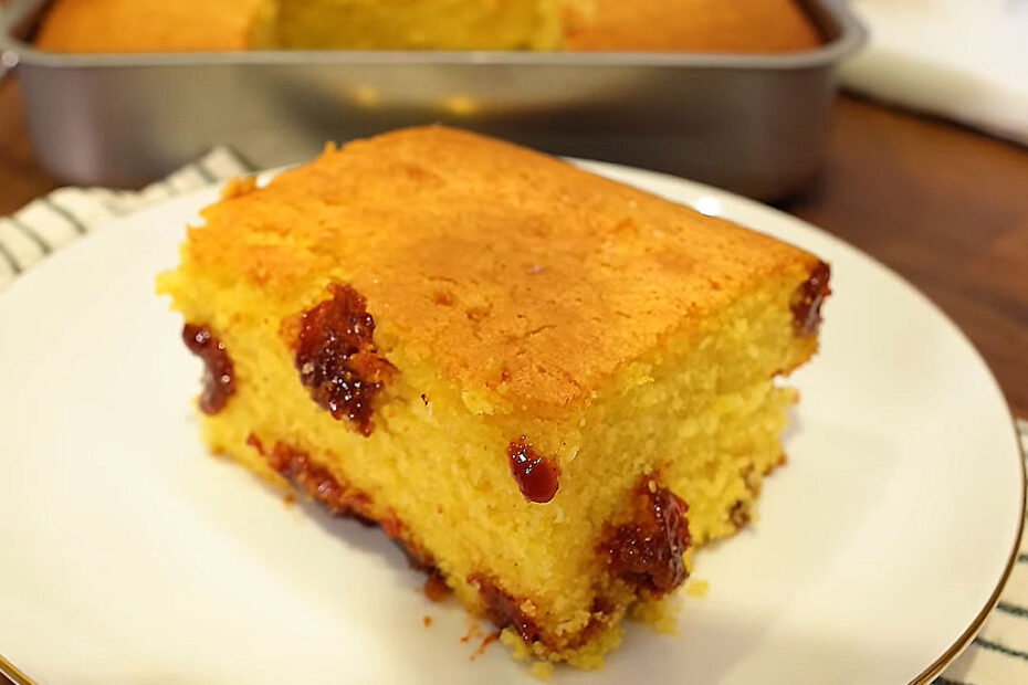 Bolo de Fubá Úmido com Goiabada