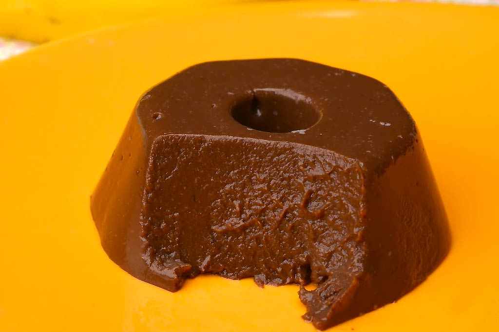 Pudim de Banana com Chocolate