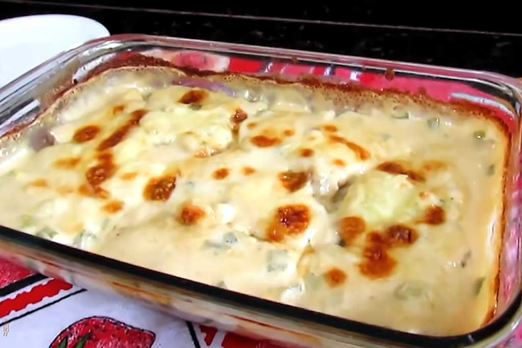 Peixe Assado com Molho Gratinado