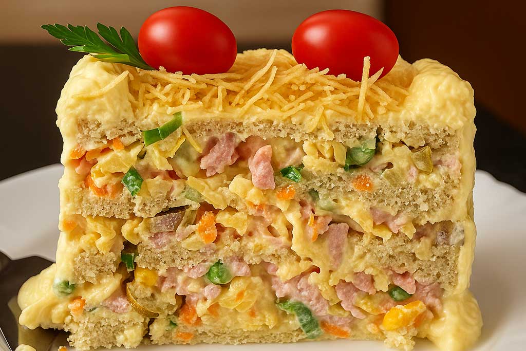 Bolo Salgado de Frios com Legumes