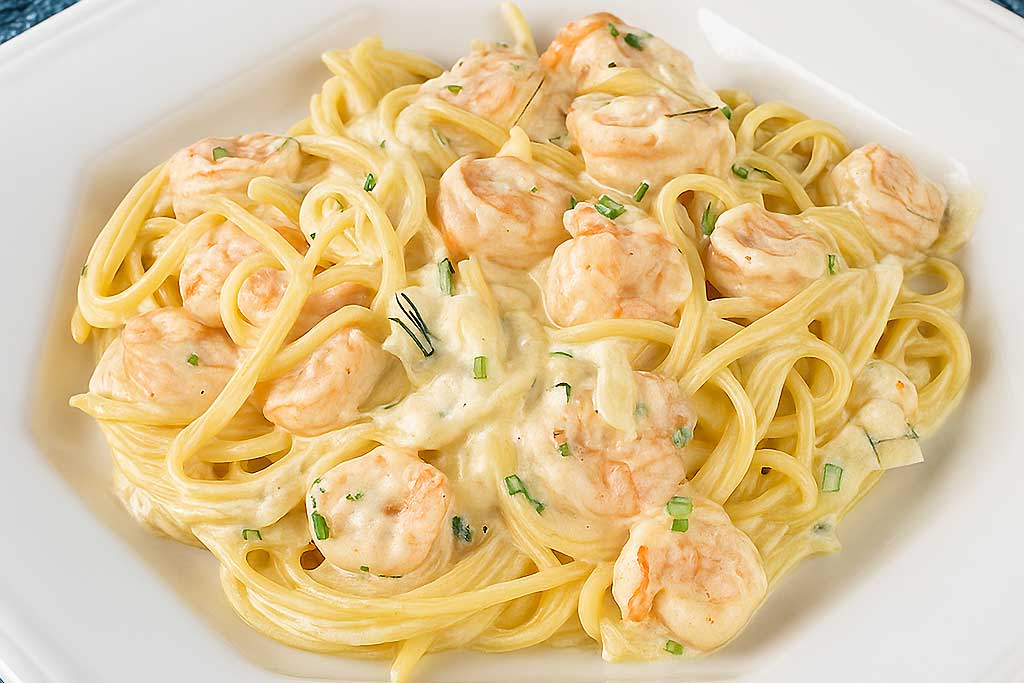 Melhor Macarrão ao Molho de Camarão