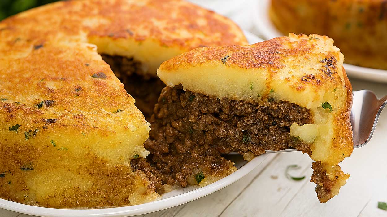 Batata Recheada de Frigideira com Carne