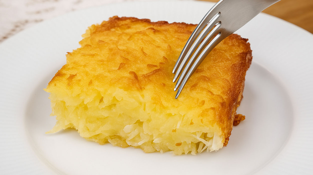 Bolo de Aipim com Coco Tradicional