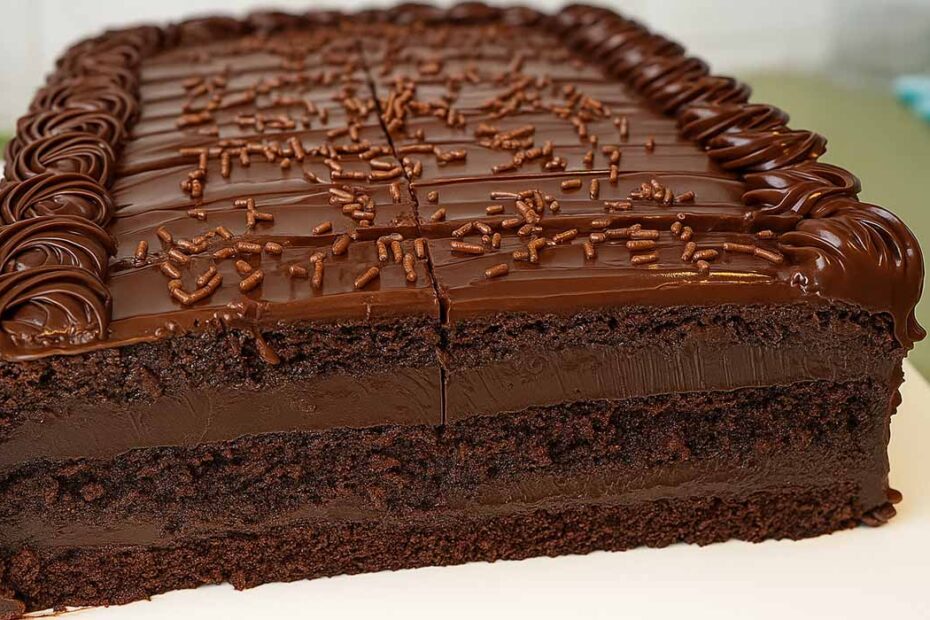 Bolo de Brigadeiro Retangular com Recheio