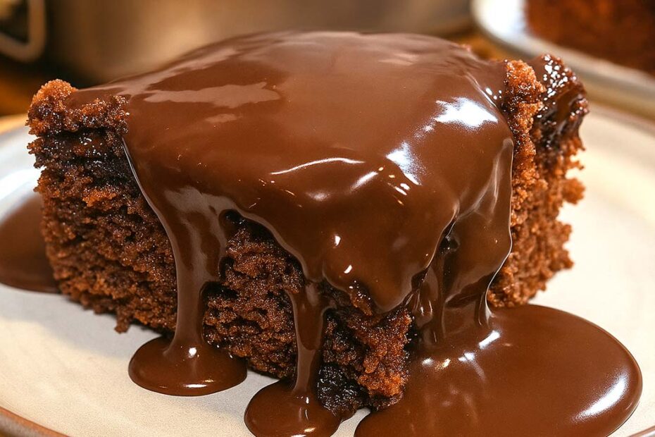 Bolo de Chocolate com Calda Cremosa