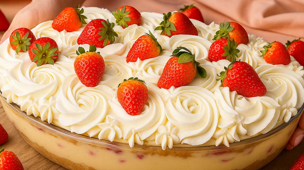 Bolo de Morango na Travessa Fácil