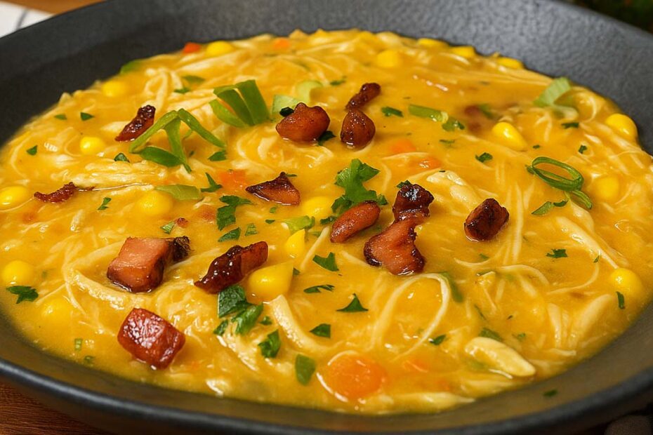 Caldo Cremoso de Frango com Mandioca