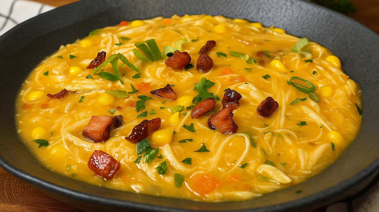 Caldo Cremoso de Frango com Mandioca