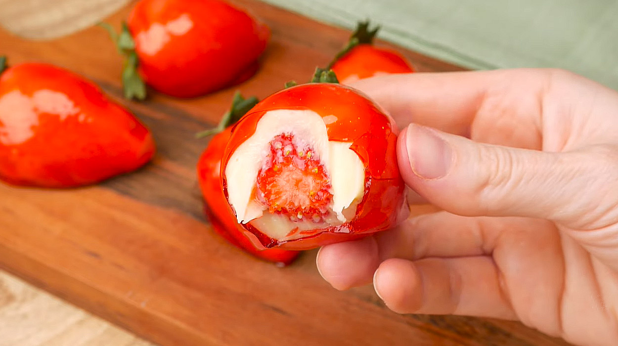 Morango do Amor Recheado com Brigadeiro