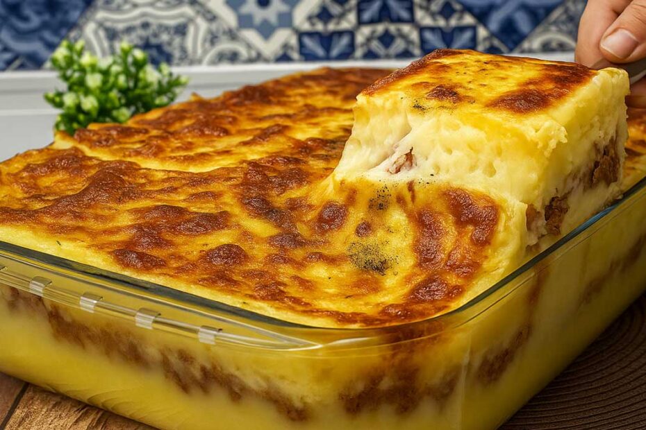 Torta de Batata Recheada com Carne