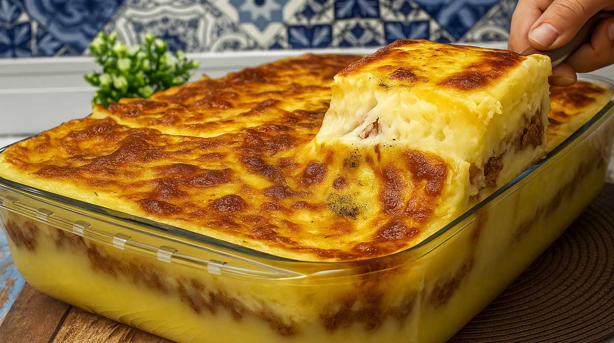 Torta de Batata Recheada com Carne