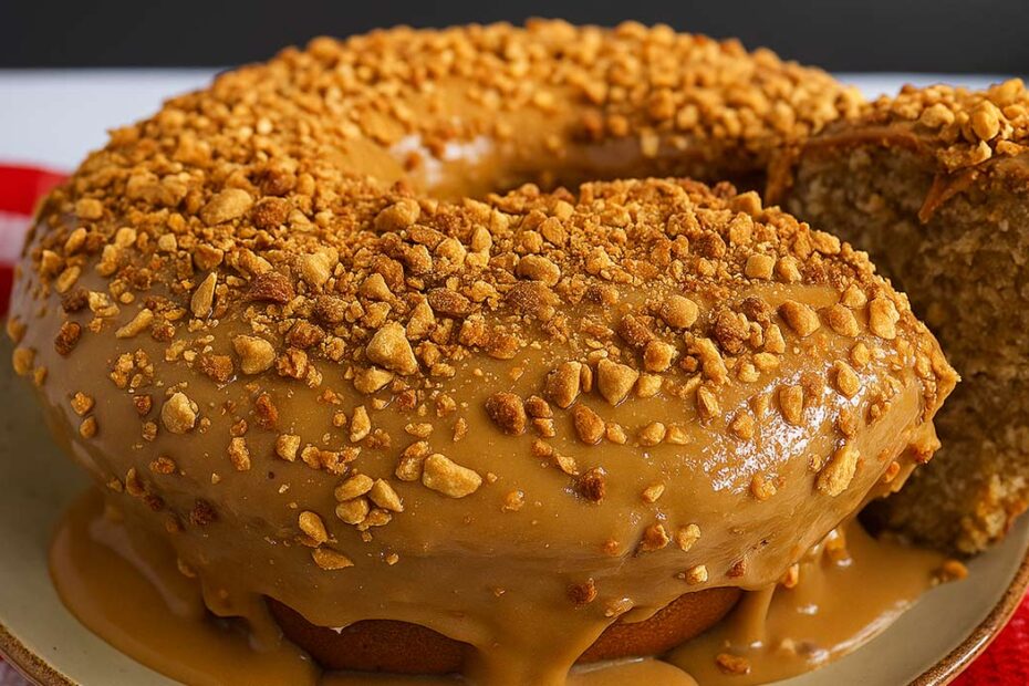 Bolo de Amendoim com Doce de Leite