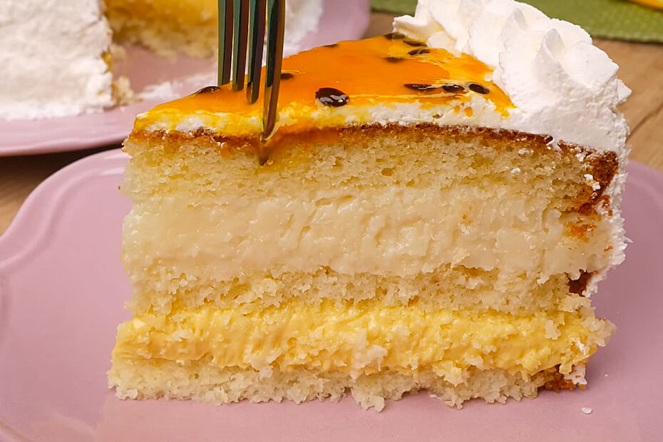 Bolo de Beijinho com Maracujá Fácil