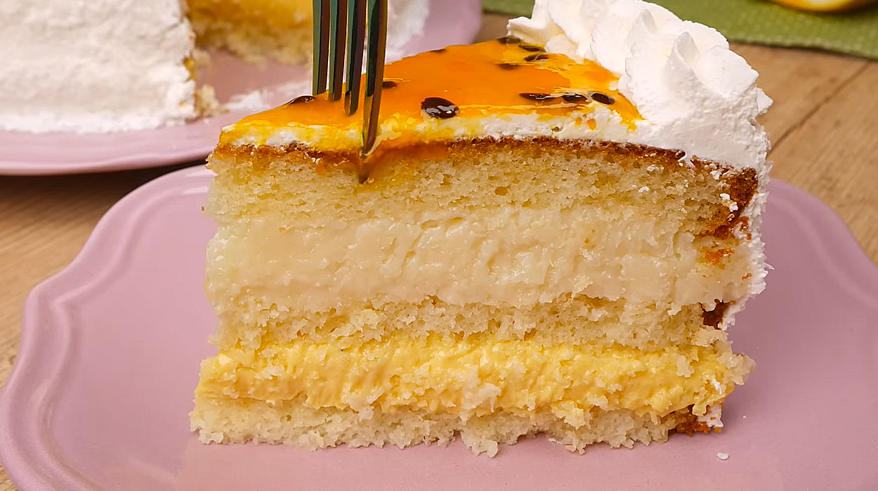 Bolo de Beijinho com Maracujá Fácil