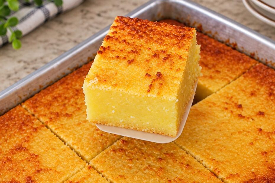 Bolo de Aipim Cremoso com Coco