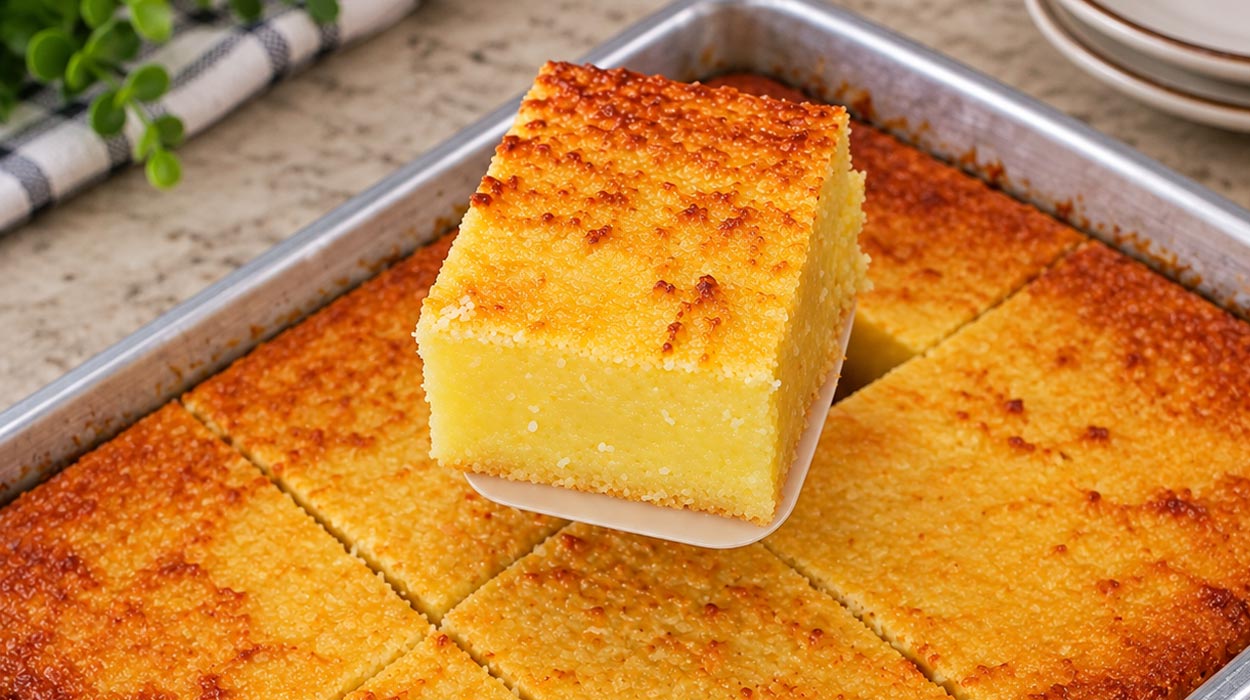 Bolo de Aipim Cremoso com Coco