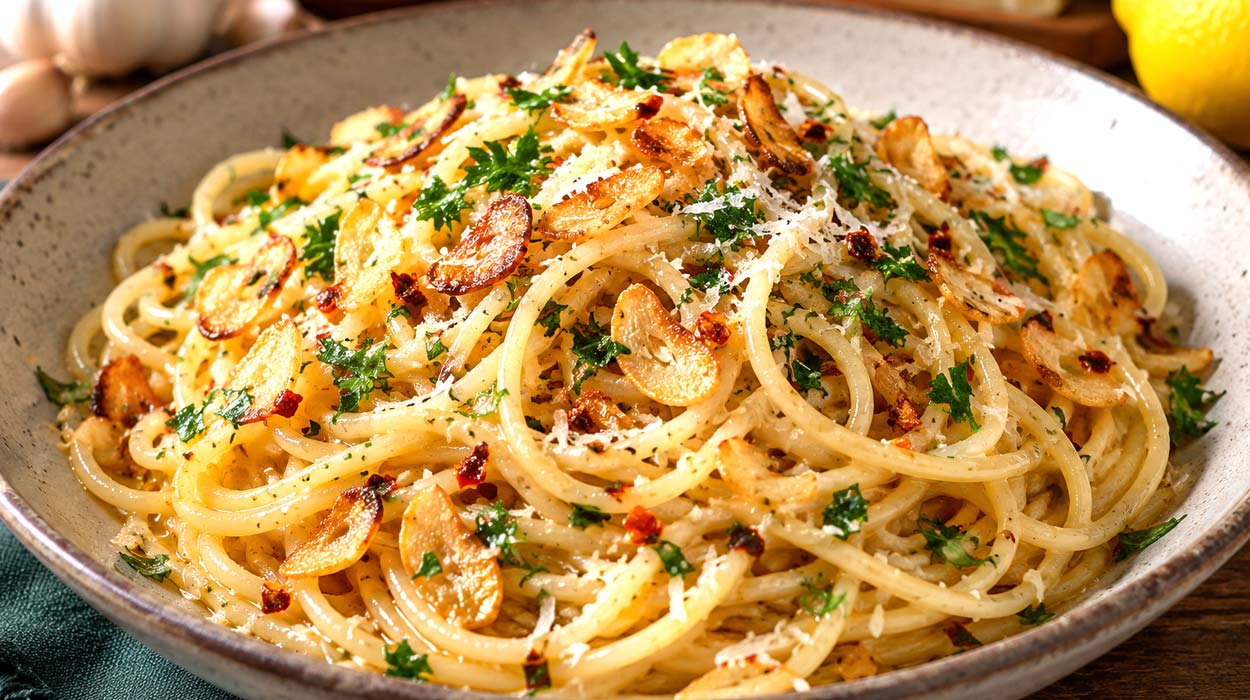 Macarrão Alho e Óleo Cremoso
